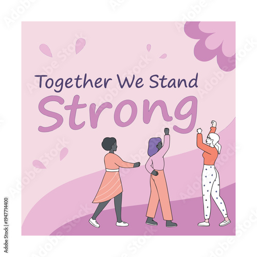 Modern Women Empowerment Flat Illustration Collection with Abstract Shapes and Pastel Colors