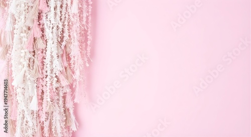 Mother's day celebration background with pink and white decorations