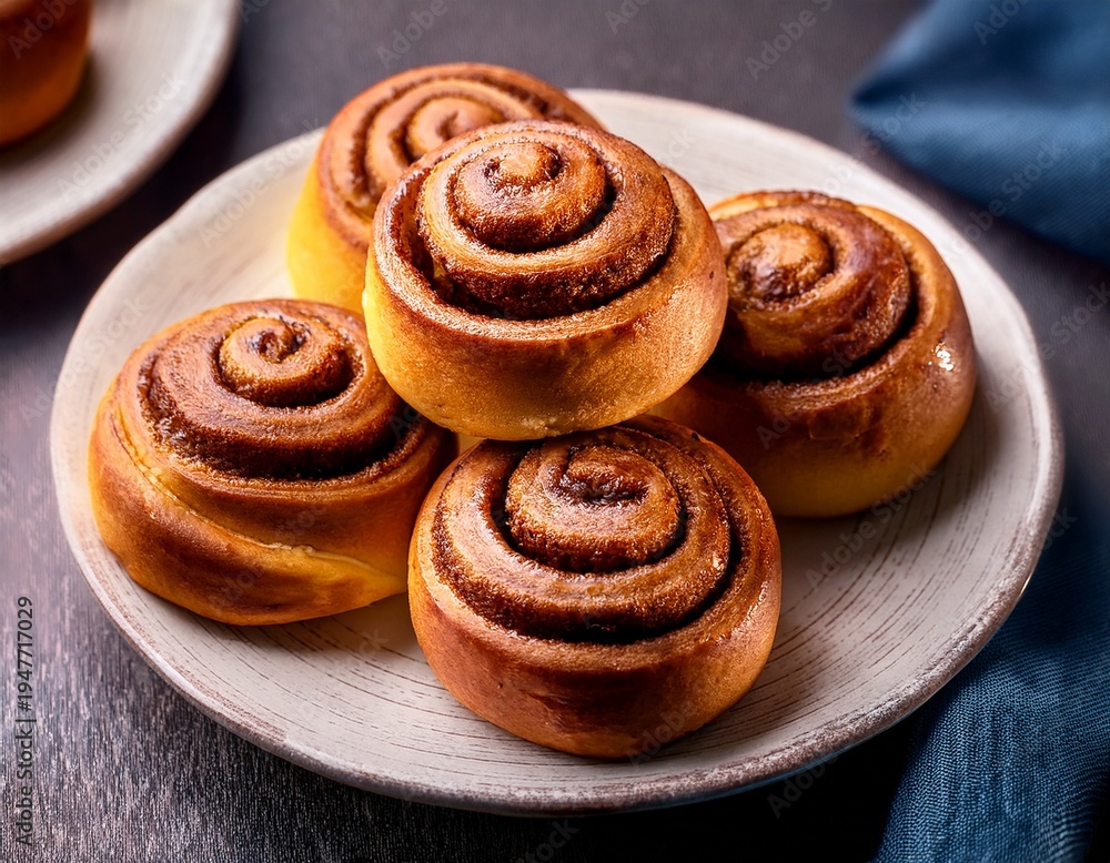 Fototapeta premium multiple delicious cinnamon rolls