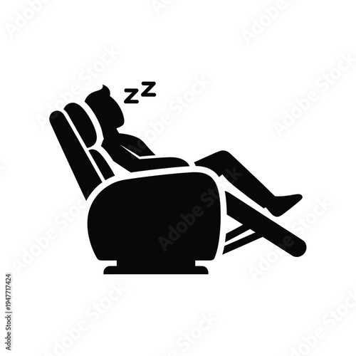 Person sleeping in recliner chair.