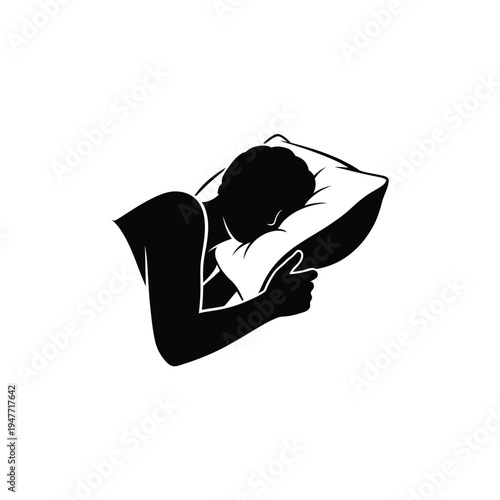Person sleeping peacefully on a pillow 2.