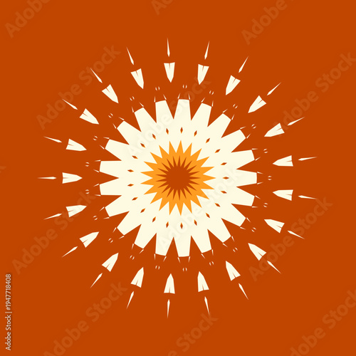 Warm mandala pattern in warm autumn porch ivory tan honey-orange burnt-umber color palette