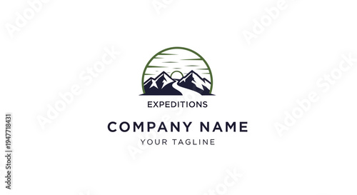 Mountain expedition company logo template design.