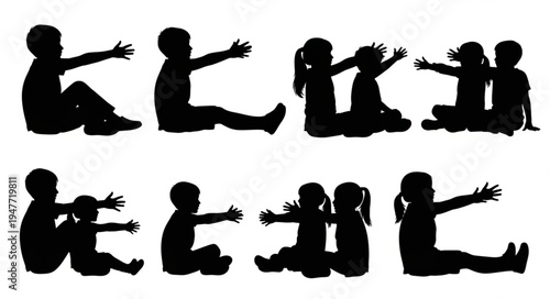 People in various yoga poses.