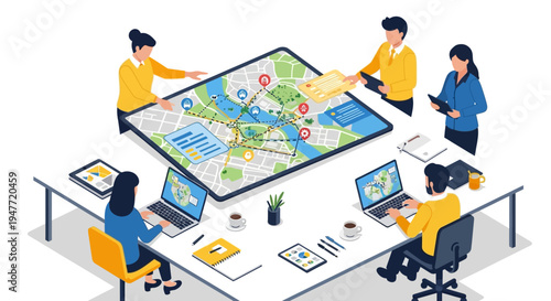 Team Collaborating on Digital Map Strategy.