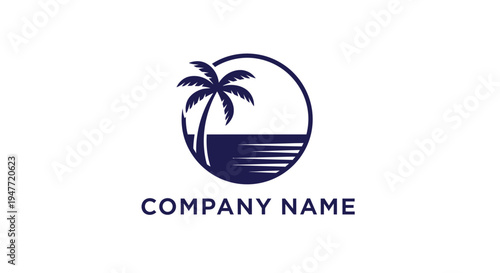 Logo design featuring a palm tree.