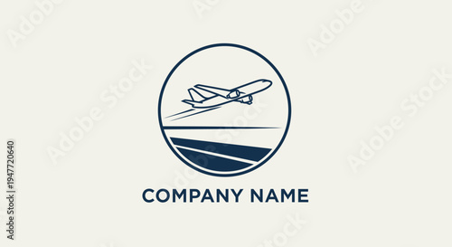 Airplane logo design with company name.