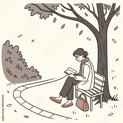 Solitary Person Enjoying Alone Time Vector