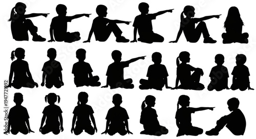 People sitting in various yoga poses.