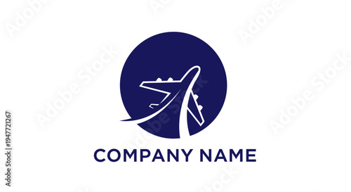 Airline company logo with airplane silhouette.