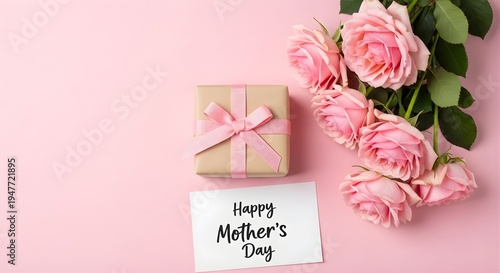Happy mother's day gift ideas with flowers and card