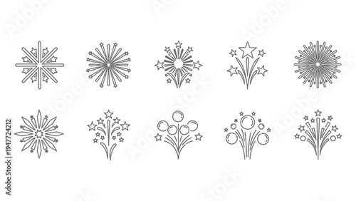 A gift box present icon set in simple outline style