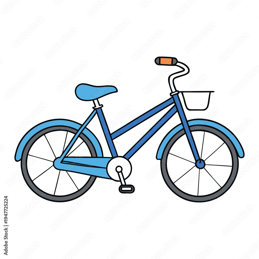Fototapeta premium A bright blue bicycle with sleek frame and shiny wheels, ready for a fun ride on sunny streets or through parks, evoking freedom, adventure, and joy. 