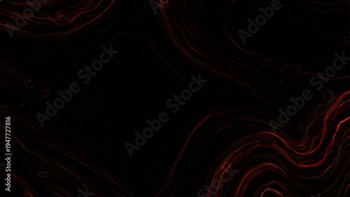 An abstract dark red wallpaper design featuring a glowing fractal wave pattern with a swirl of fire, pink motion energy, and a textured black circle illustration on a red backdrop