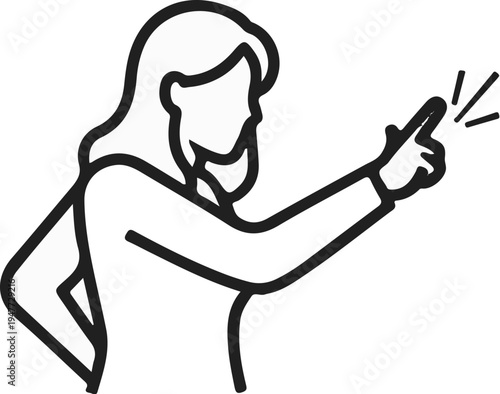 Person pointing finger, illustrating an idea or making a selection