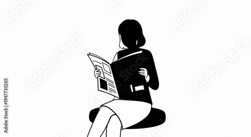 Person sitting and reading a newspaper