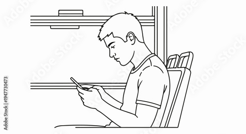 Person using a smartphone while sitting on a train or bus