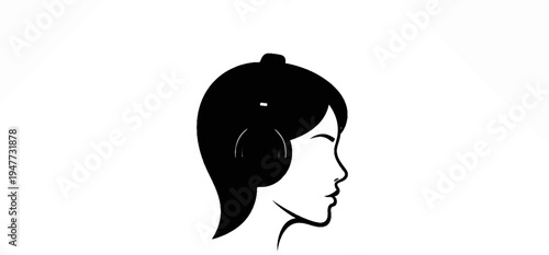 Profile of a person wearing headphones