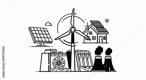 Renewable energy sources like solar, wind, and hydro power
