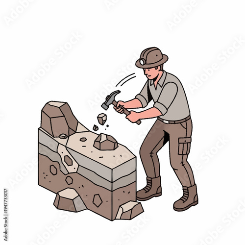 Man mining for gold or minerals.