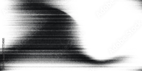 Black grunge halftone background, faded gradient dot texture, retro geometric technology overlay.