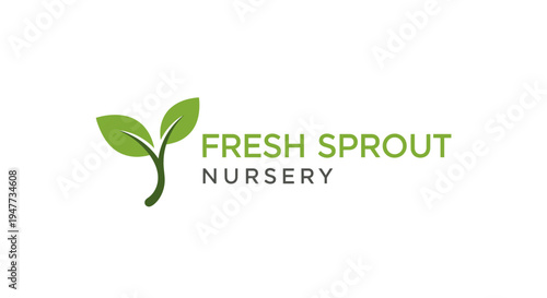 Green leaf sprout logo symbol.