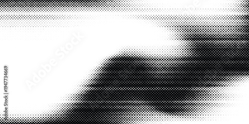 Creative Black grunge halftone background, faded gradient dot texture, retro geometric technology overlay. vector creative background