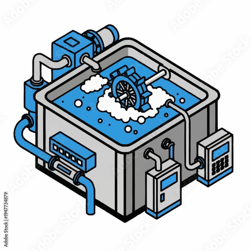 Industrial wastewater treatment process system.