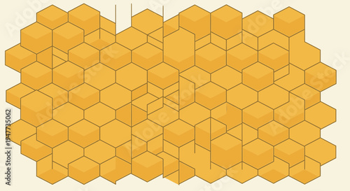 Honeycomb Pattern of Hexagonal Cells.