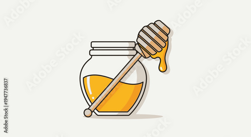 Honey in a glass jar 23.