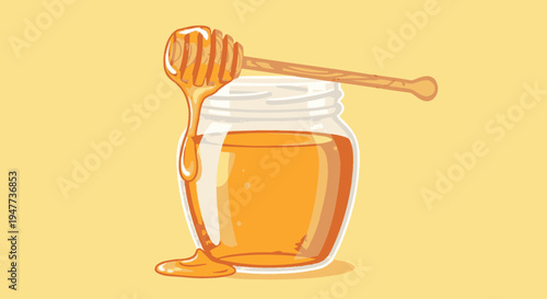 Honey in a glass jar 30.