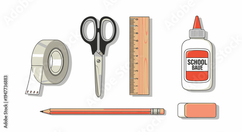 School supplies on white background 11.