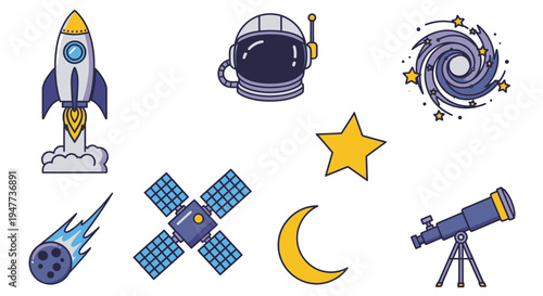 Space objects and astronomy equipment 18.