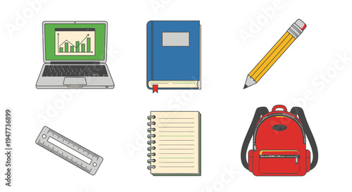 School supplies on white background 26.