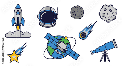 Satellite orbiting the Earth in space.