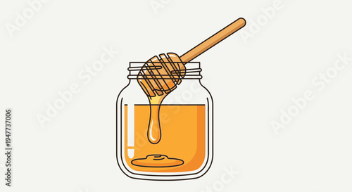 Honey in a glass jar 5.