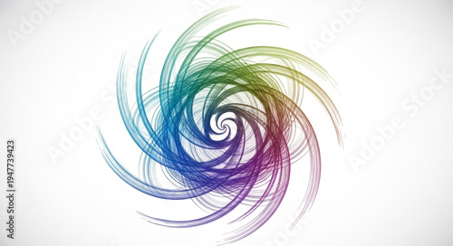 Abstract colorful swirling vortex graphic design.