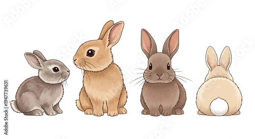 Adorable Watercolor Rabbits - A Collection of Cute Bunny Illustrations.