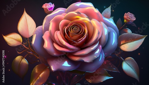 mesmerizing artificial rose ai generated image