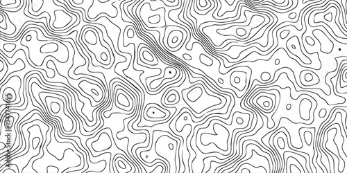 Illustration White wave paper curved reliefs background, topographic contours map background, Topography map background Topographic map pattern. dynamic background design