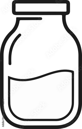 Simple line drawing of a glass jar filled with liquid