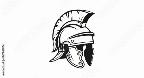Stylized ancient military helmet with crest