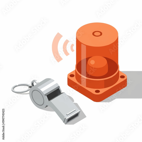 警报器和哨子图标 警告信号.