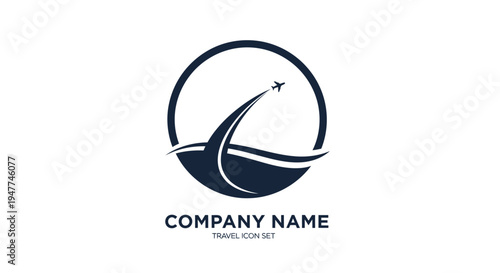 Travel company logo template design.