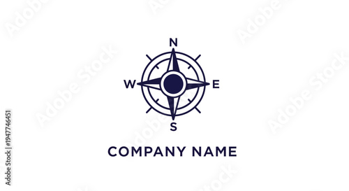 Navigation compass logo with company name.