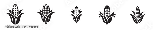Black corn icons on white background.