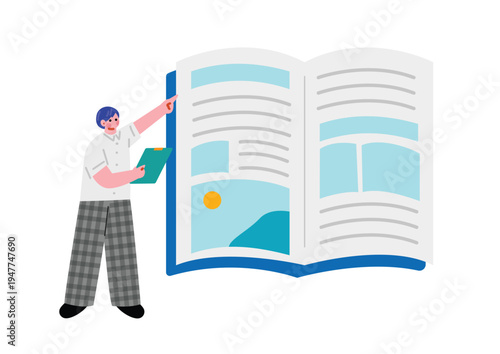 勉強する男子校呼応生のイラスト