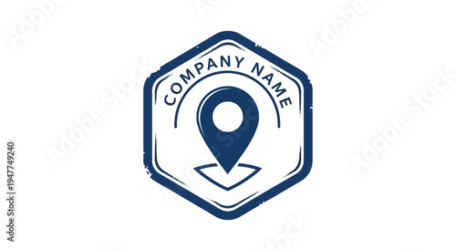 Navigation logo with location pin.