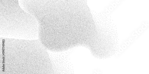 wavy grain gradient texture, black flowing stippled lines background, grunge noise dot pattern wallpaper.