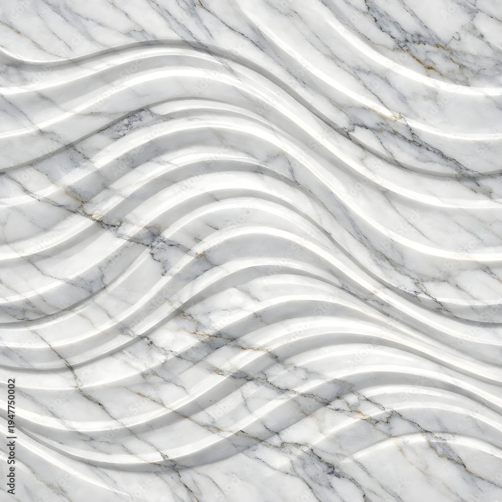 Obraz premium 3D Ripple Wave Marble Tile Seamless Luxury Stone Pattern Texture Background